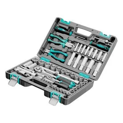 Набор инструментов, 1/2", 1/4", CrV, пластиковый кейс 69 предметов Stels