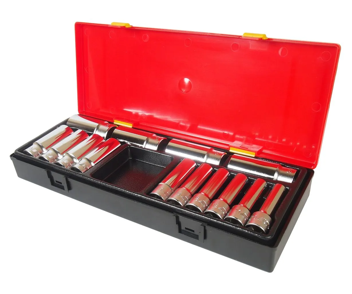 Набор головок торцевых 1/2" 6-ти гранных 10-32мм глубоких 14 предметов в кейсе JTC купить