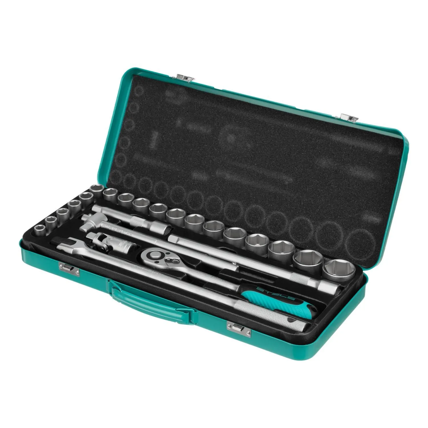 Набор торцевых головок с трещоткой 1/2", 24 предмета Stels купить