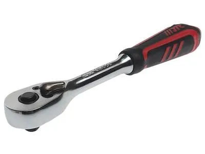 Ключ трещотка 1/4" 36 зубьев 150мм резиновая рукоятка JTC