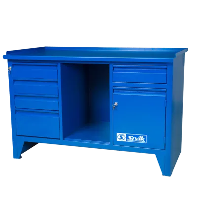 Верстак слесарный двухтумбовый с нишей КС-014 Верстак слесарный двухтумбовый с нишей КС-014