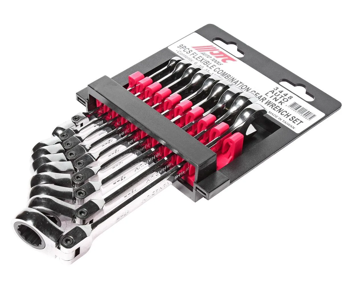 Набор ключей комбинированных 8-17мм трещоточных шарнирных 9 предметов JTC купить