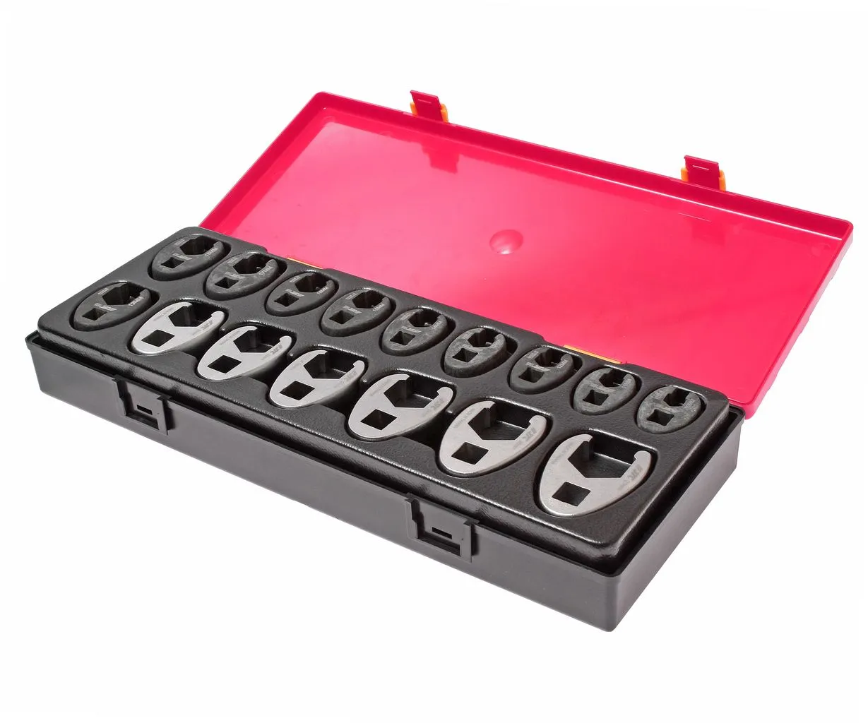 Набор ключей разрезных 10-19мм 3/8" , 21-27мм 1/2" односторонних 16 предметов в кейсе JTC купить