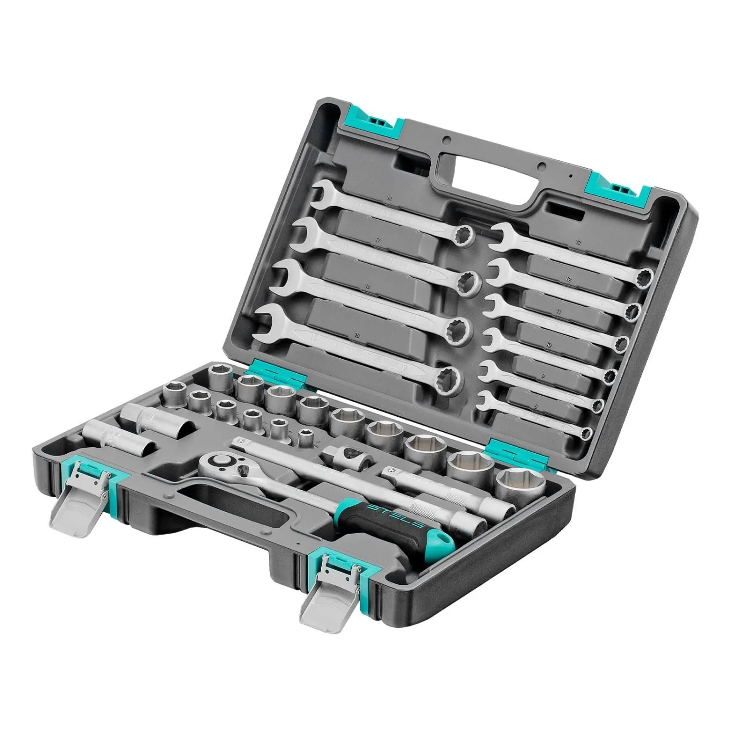 Набор инструментов, 1/2", CrV, пластиковый кейс 31 предмет Stels купить