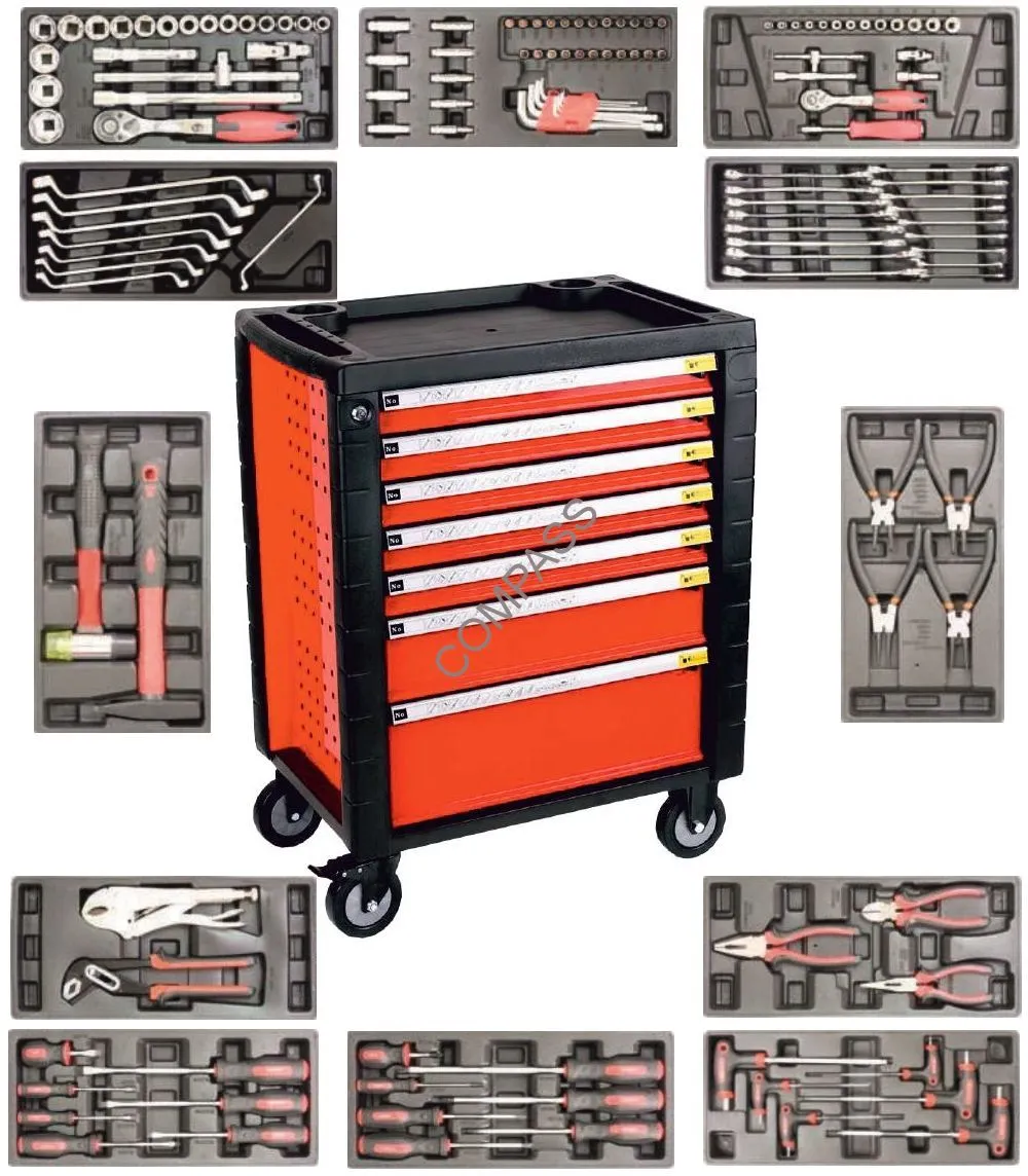 Подкатная тележка на 7 ящиков, 138 предметов купить