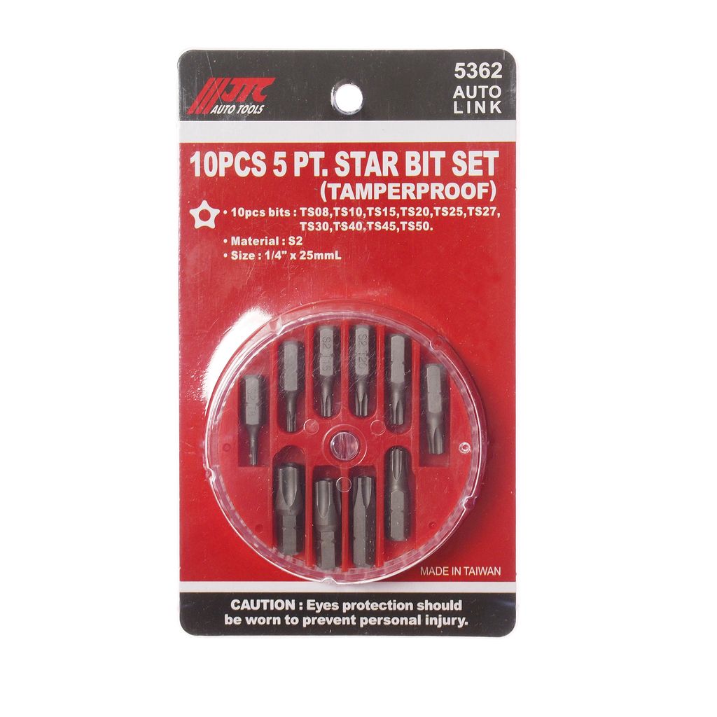 Набор бит 1/4" TORX ТS08-TS50 10 предметов в боксе JTC фото товара COMPASS MARKET Набор бит 1/4" TORX ТS08-TS50 10 предметов в боксе JTC купить