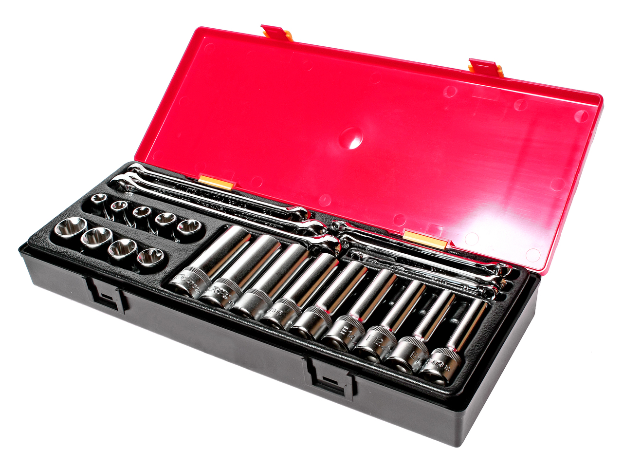 Набор инструментов 24 предмета TORX (ключи E6-E24, головки E10-E24) в кейсе JTC купить