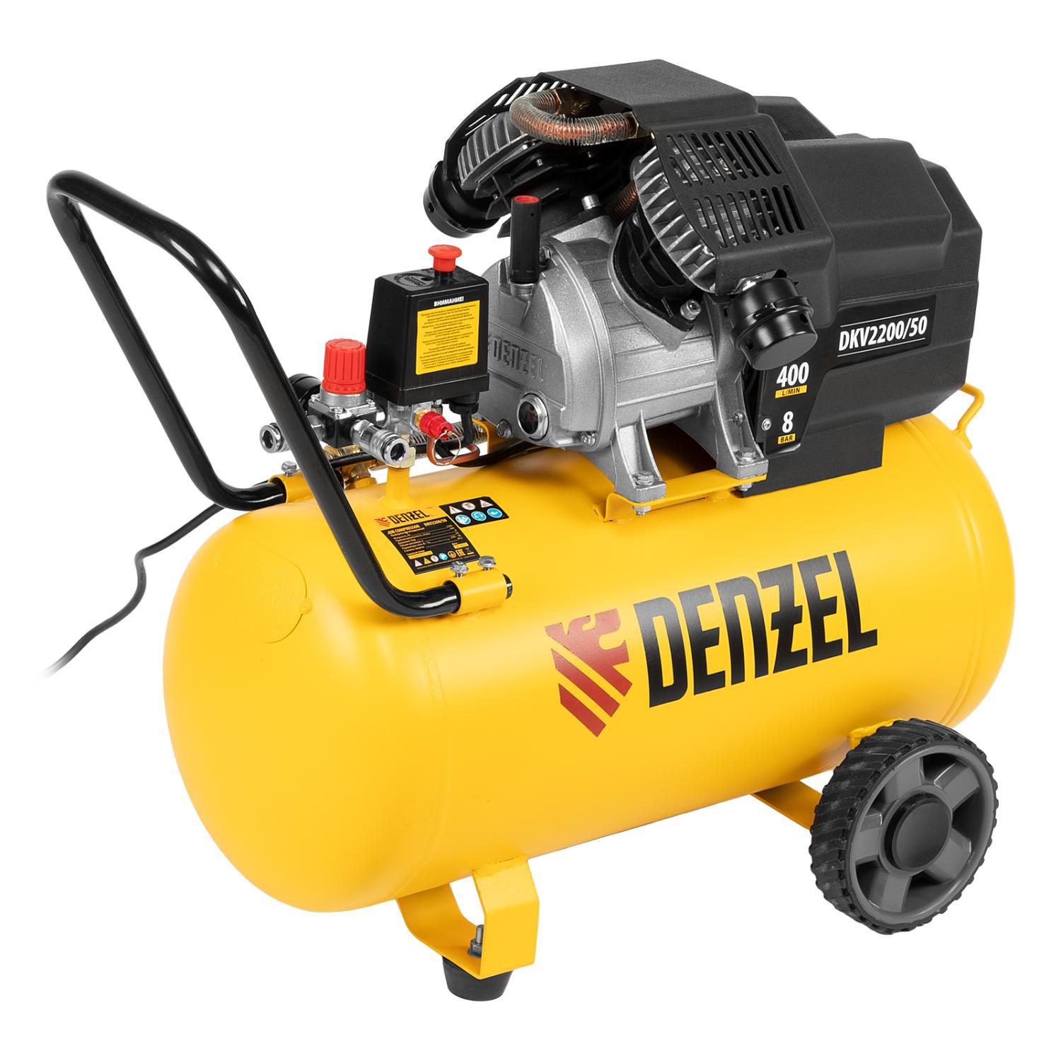 Компрессор воздушный DKV2200/50, Х-PRO 2.2 кВт, 400 л/мин, 50 л Denzel Компрессор воздушный DKV2200/50, Х-PRO 2.2 кВт, 400 л/мин, 50 л Denzel