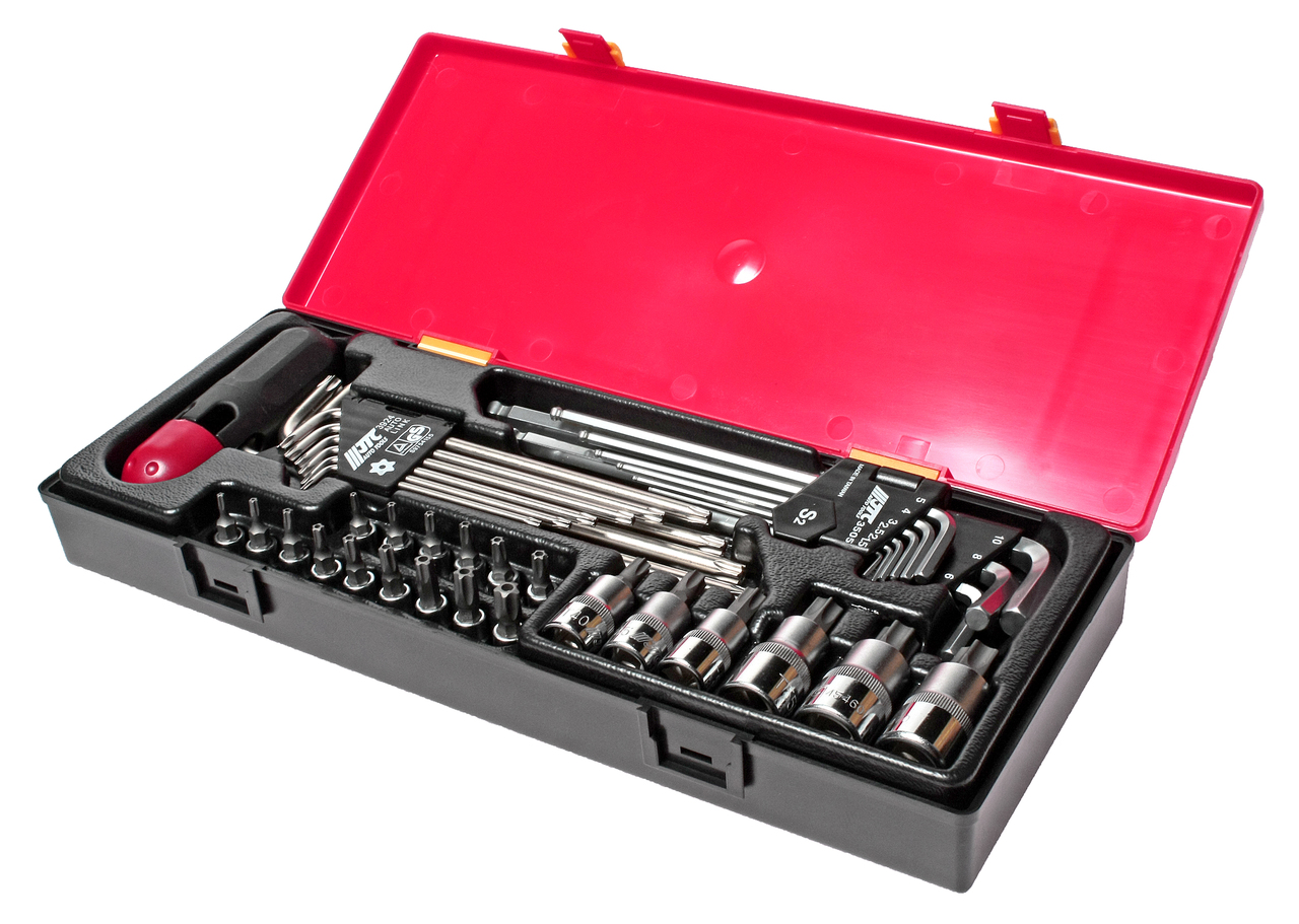 Набор инструментов TORX,HEX (ключи,головки с насадками) 40 предметов в кейсе JTC купить