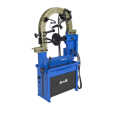 Стенд для правки автомобильных дисков Титан ALU Компакт с электроприводом Синий RAL5017